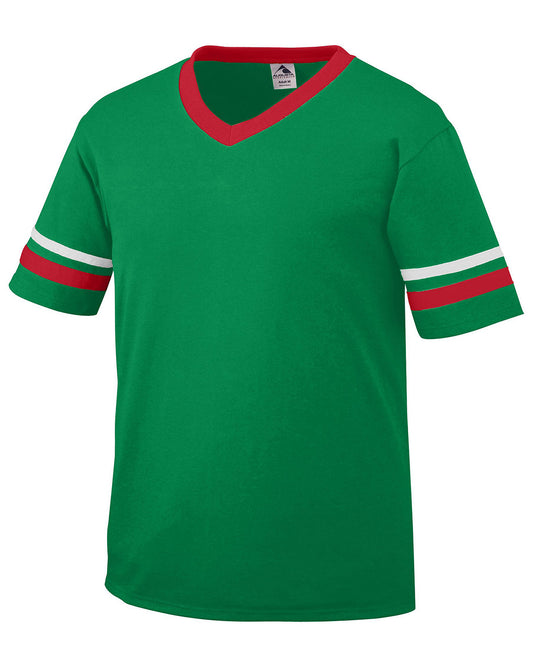 Unisex Sleeve Stripe Jersey - Kelly / Red / White