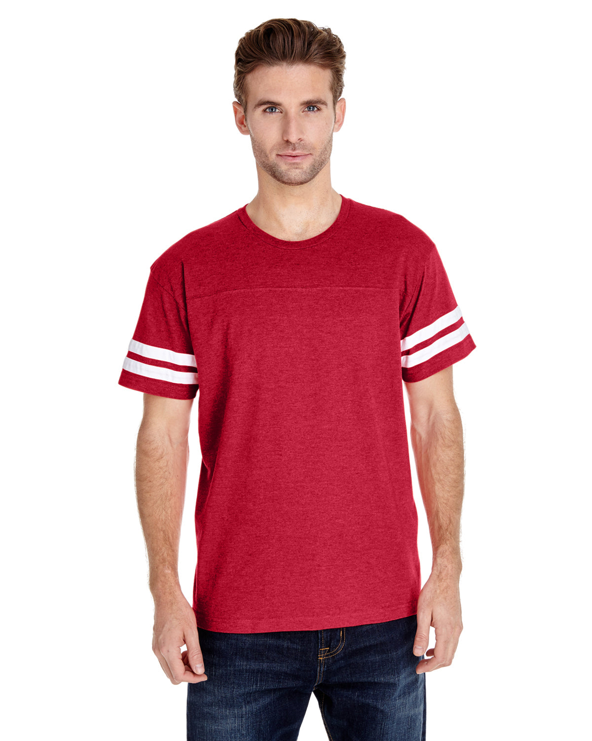 Men's Football T-Shirt - Vintage Red / Blend White