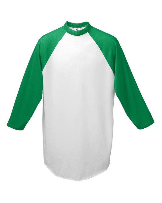 Unisex 3/4-Sleeve Baseball Jersey - White / Kelly