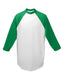 Augusta Sportswear AG4420 - Unisex 3/4-Sleeve Baseball Jersey - White / Kelly