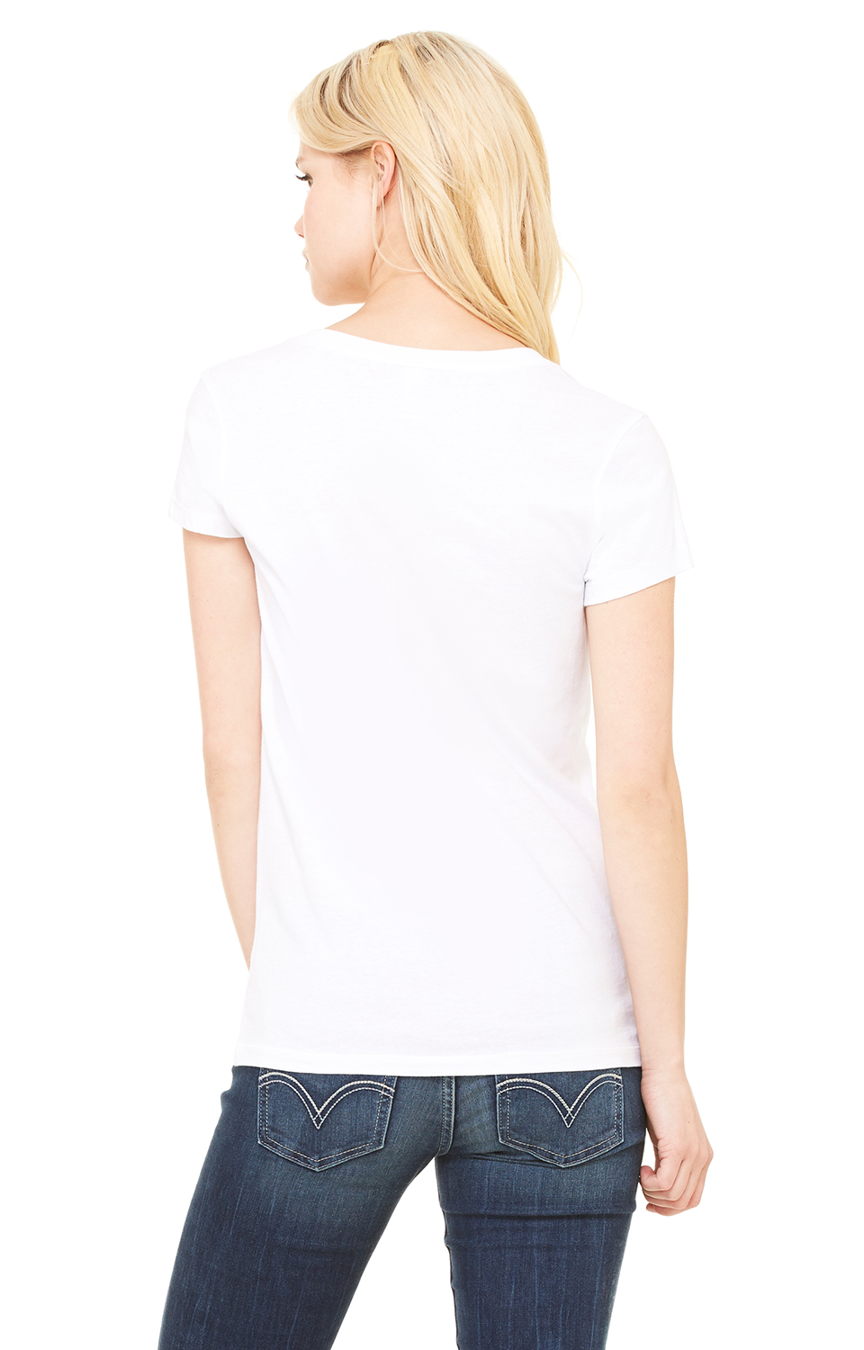 Women's Jersey Short-Sleeve V-Neck T-Shirt - White