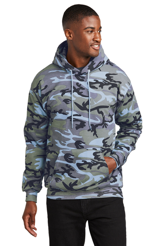 Unisex Core Fleece Camo Pullover Hoodie - Woodlnd Blue Ca