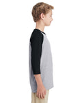 Youth Heavy Cotton��� 3/4-Raglan Sleeve T-Shirt - Sport Gray / Black