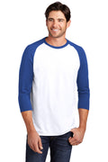 Unisex Perfect Tri 3/4-Sleeve Raglan - Deep Royal / White