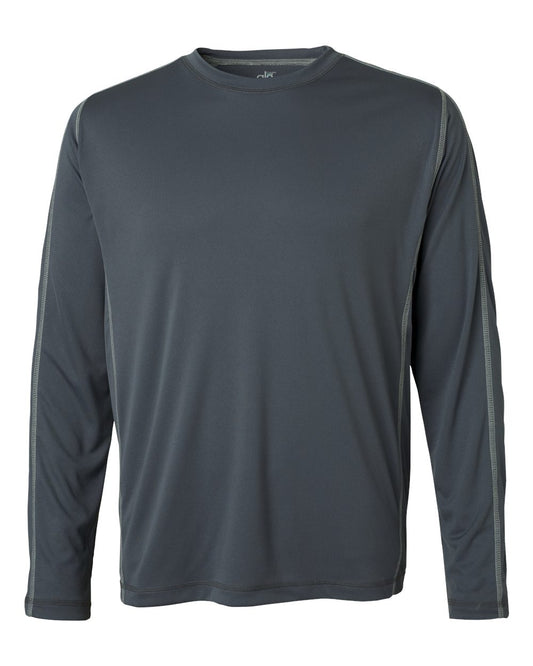 Long Sleeve Pieced Interlock T-Shirt - Slate / Gray