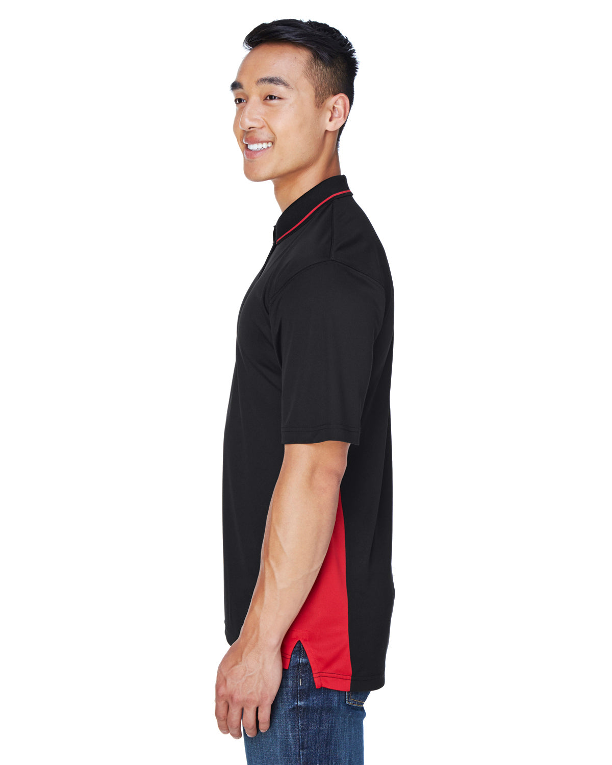 Men's Cool & Dry Sport Two-Tone Polo - Black / Red