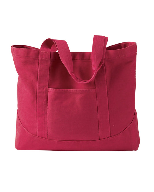 Pigment-Dyed Large Canvas Tote - Poppy