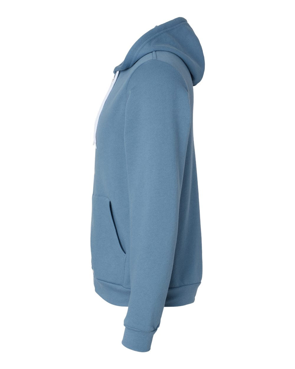 Unisex Poly-Cotton Sponge Fleece Full-Zip Hoodie - Steel Blue