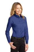 Women's Long Sleeve Easy Care Shirt - Medit Blue