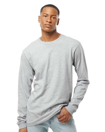 Unisex Heavyweight Long Sleeve Tee - Heather Grey