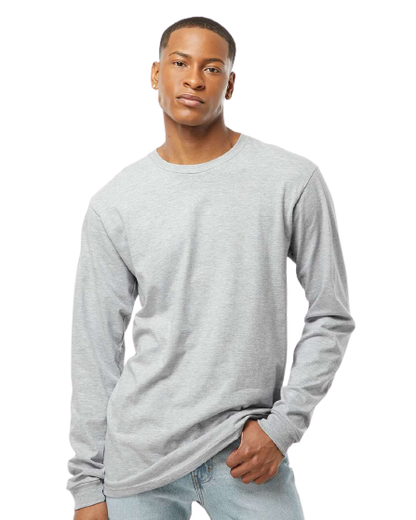 Unisex Heavyweight Long Sleeve Tee - Heather Grey