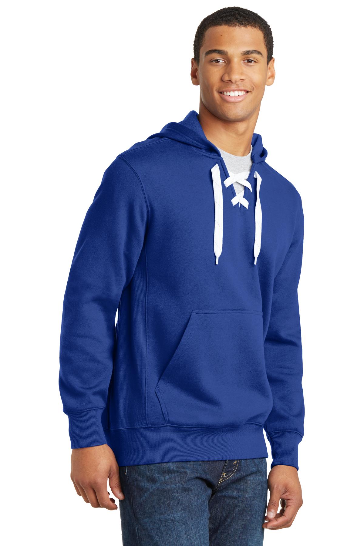 Lace Up Pullover Hoodie - True Royal