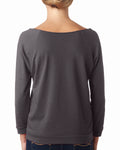Women's French Terry 3/4-Sleeve Raglan - Dark Gray