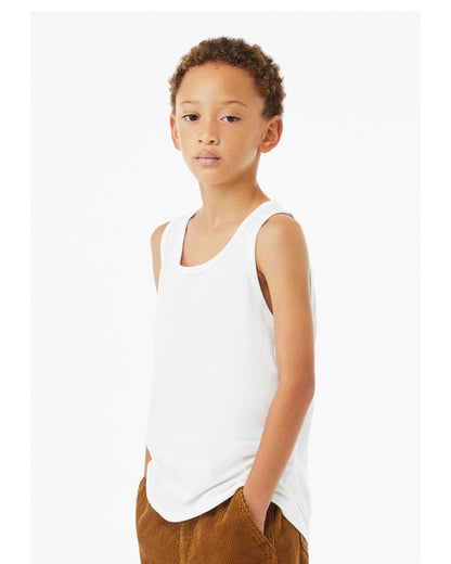 Youth Jersey Tank - Solid White Blend