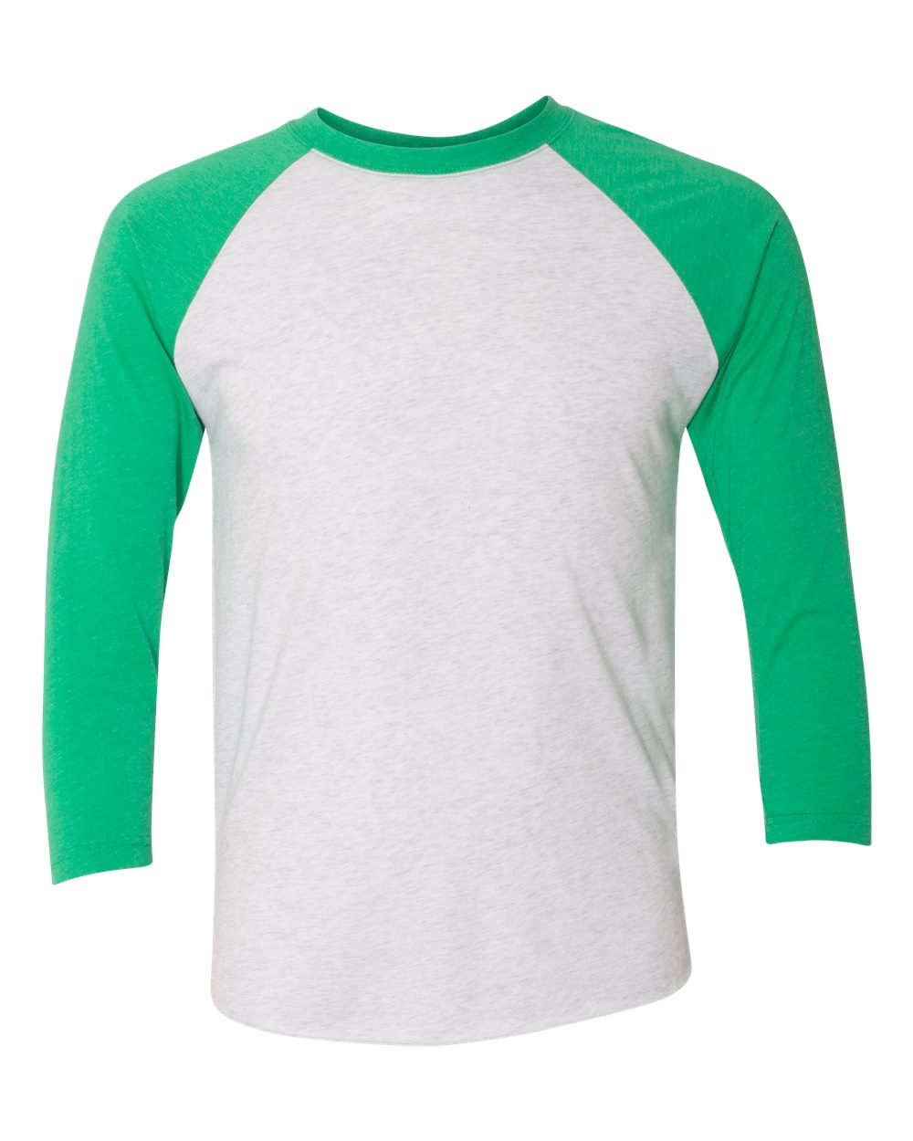 Unisex Triblend 3/4-Sleeve Raglan - Envy / Heather White