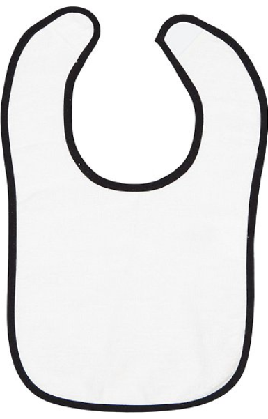Infant Contrast Trim Terry Bib - White / Black