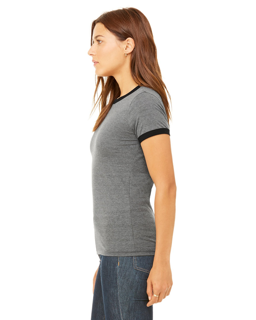 Women's Jersey Short-Sleeve Ringer T-Shirt - Heather Deep / Black