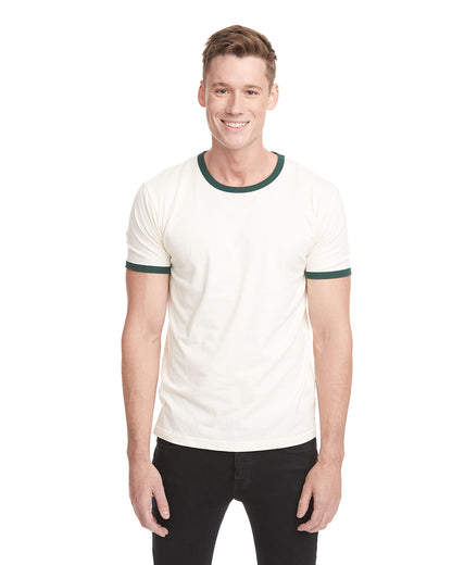 Unisex Ringer T-Shirt - Natural / Forest Green