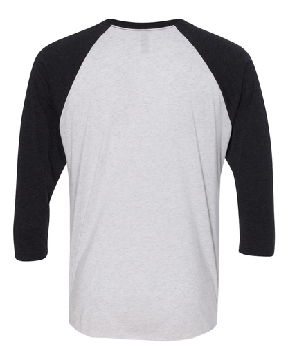 Unisex Triblend 3/4-Sleeve Raglan - Vintage Black / Heather White