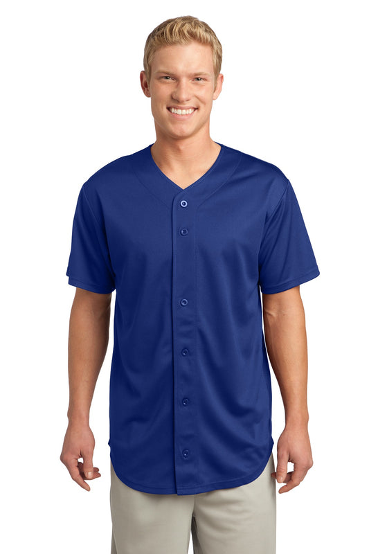 Unisex PosiCharge Tough Mesh Full-Button Jersey - True Royal