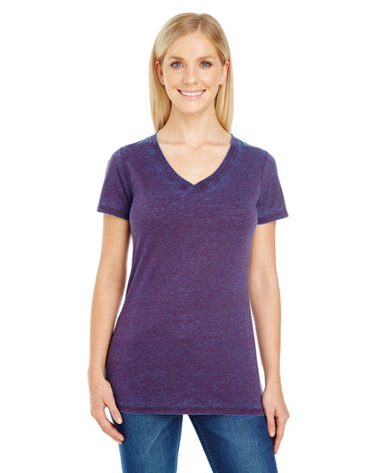 Women's Cross Dye Short-Sleeve V-Neck T-Shirt - Berry
