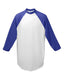 Augusta Sportswear AG4420 - Unisex 3/4-Sleeve Baseball Jersey - White / Purple