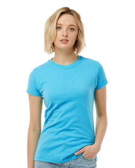 Women's Slim Fit Fine Jersey Tee - Aqua