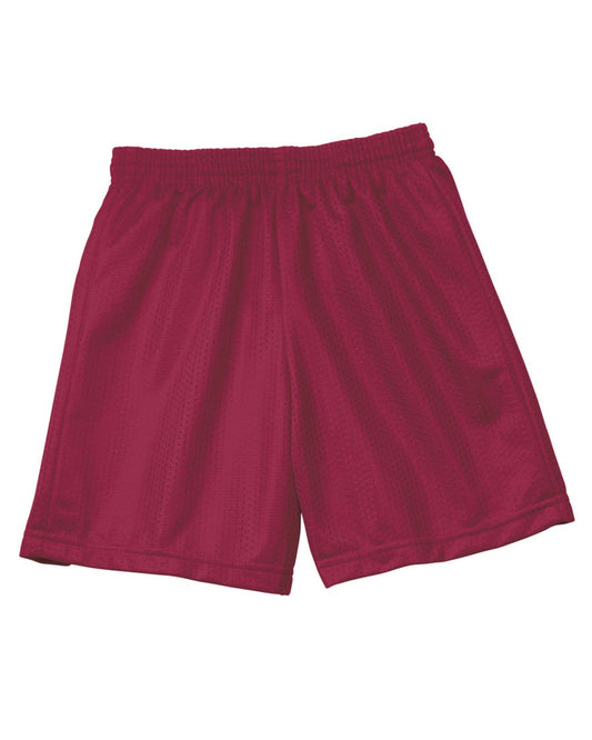 Youth Six Inch Inseam Mesh Short - Cardinal