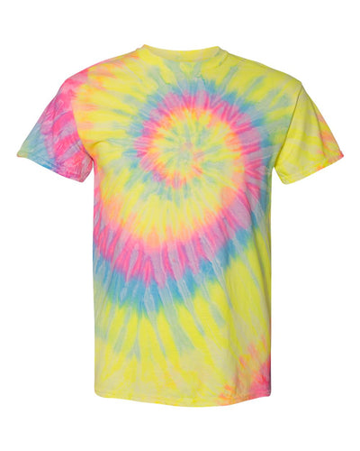 Unisex Multi-Color Spiral Short Sleeve T-Shirt - Dayglo