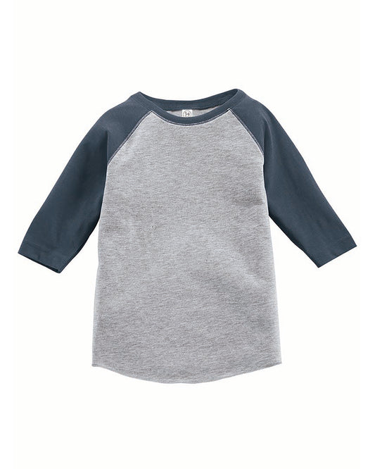 Toddler Baseball T-Shirt - Vintage Heather / Vintage Navy