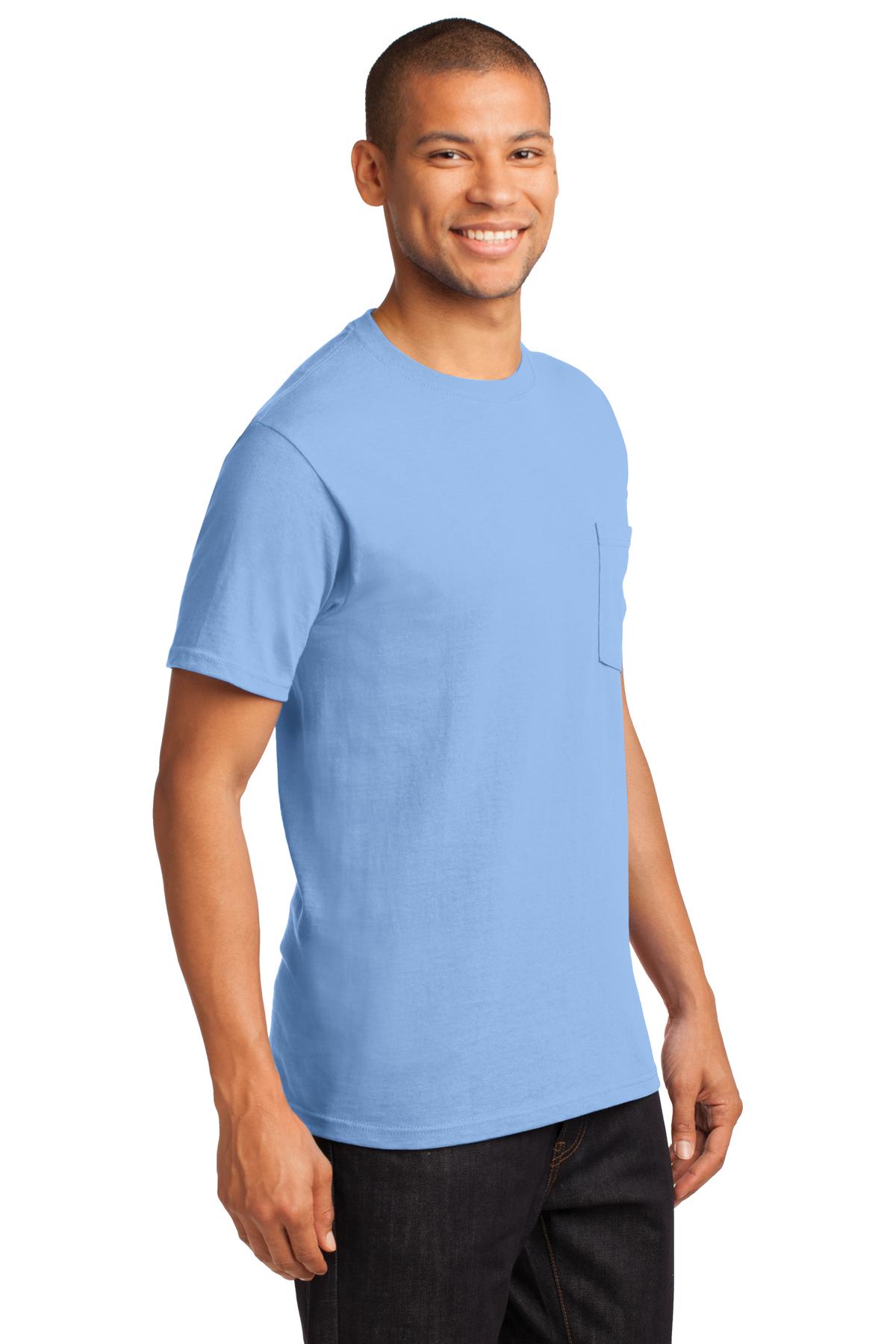 Unisex Tall Essential Pocket Tee - Light Blue
