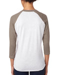 Unisex Triblend 3/4-Sleeve Raglan - Vintage Gray / Heather White