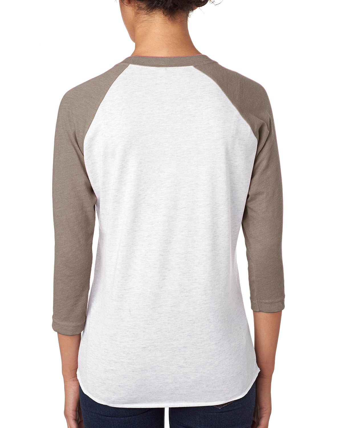 Unisex Triblend 3/4-Sleeve Raglan - Vintage Gray / Heather White
