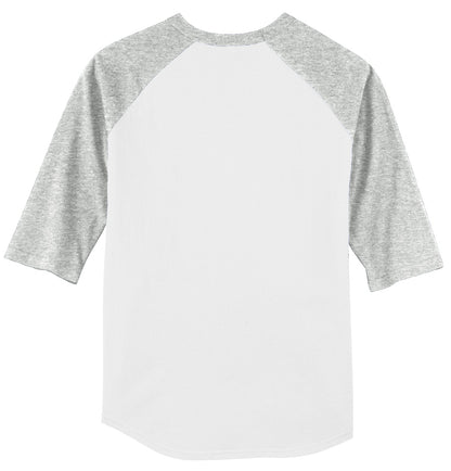 Unisex Colorblock Raglan Jersey - White / Gray Heather