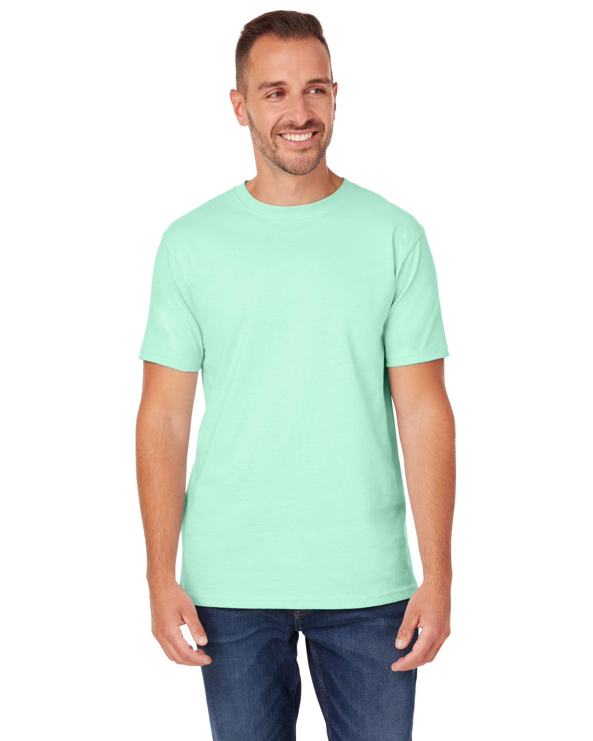Men's 100% Organic Cotton Classic Short-Sleeve T-Shirt - Sunwashed Mint