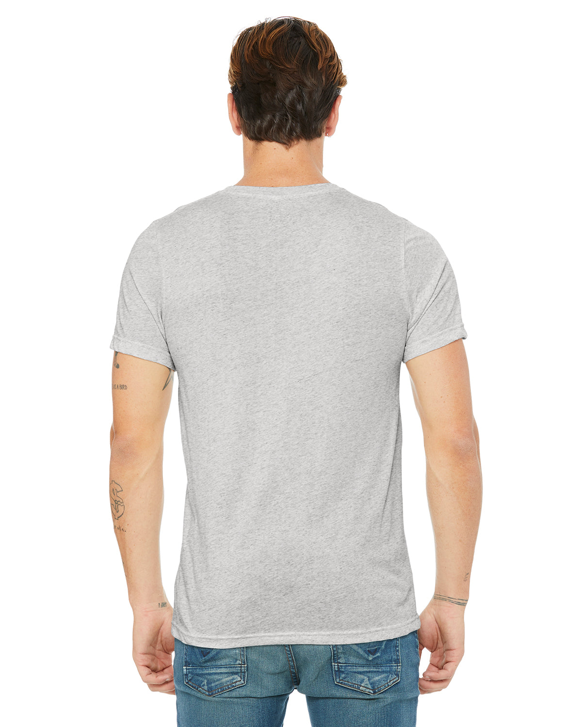Unisex Triblend V-Neck T-Shirt - White Fleck Triblend