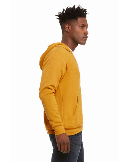Unisex Poly-Cotton Sponge Fleece Full-Zip Hoodie - Heather Mustard