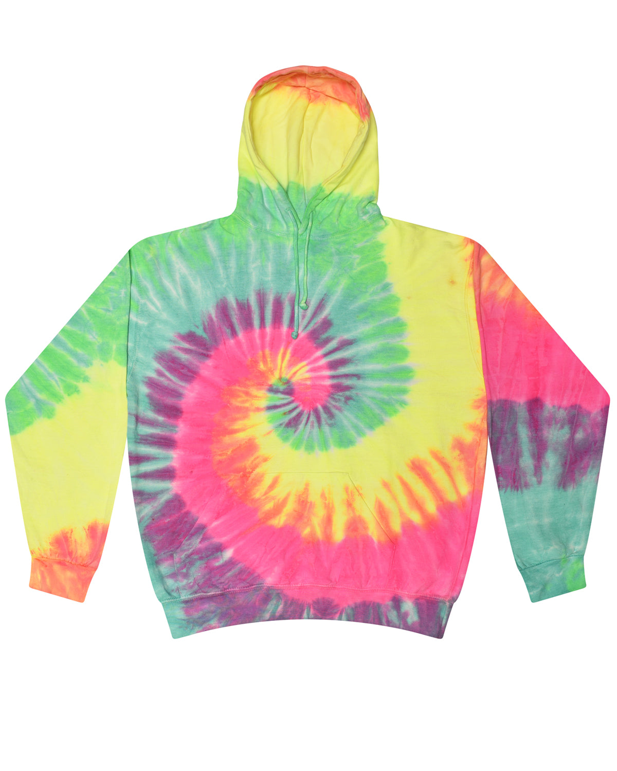 Unisex Tie-Dyed Pullover Hoodie - Minty Rainbow