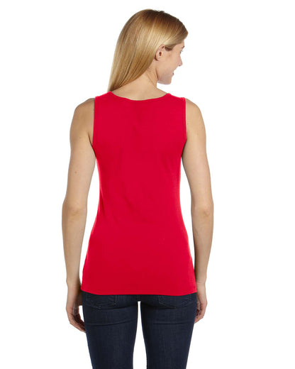 Women's Missy Widestrap Baby Rib Tank - Red