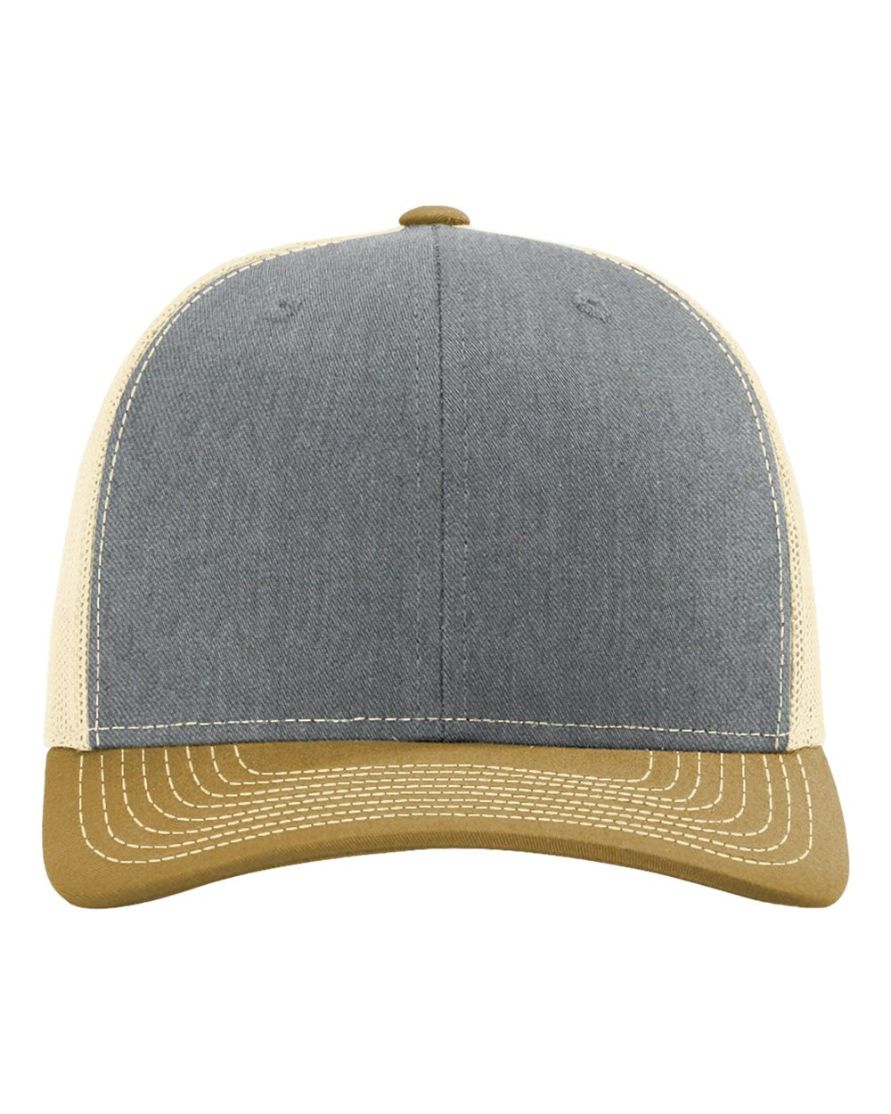 Snapback Trucker Cap - Heather Grey/ Birch/ Amber Gold
