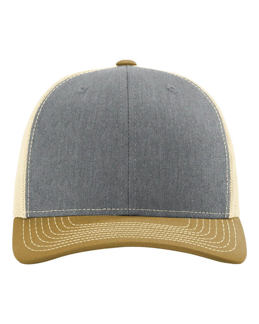 Snapback Trucker Cap - Heather Grey/ Birch/ Amber Gold