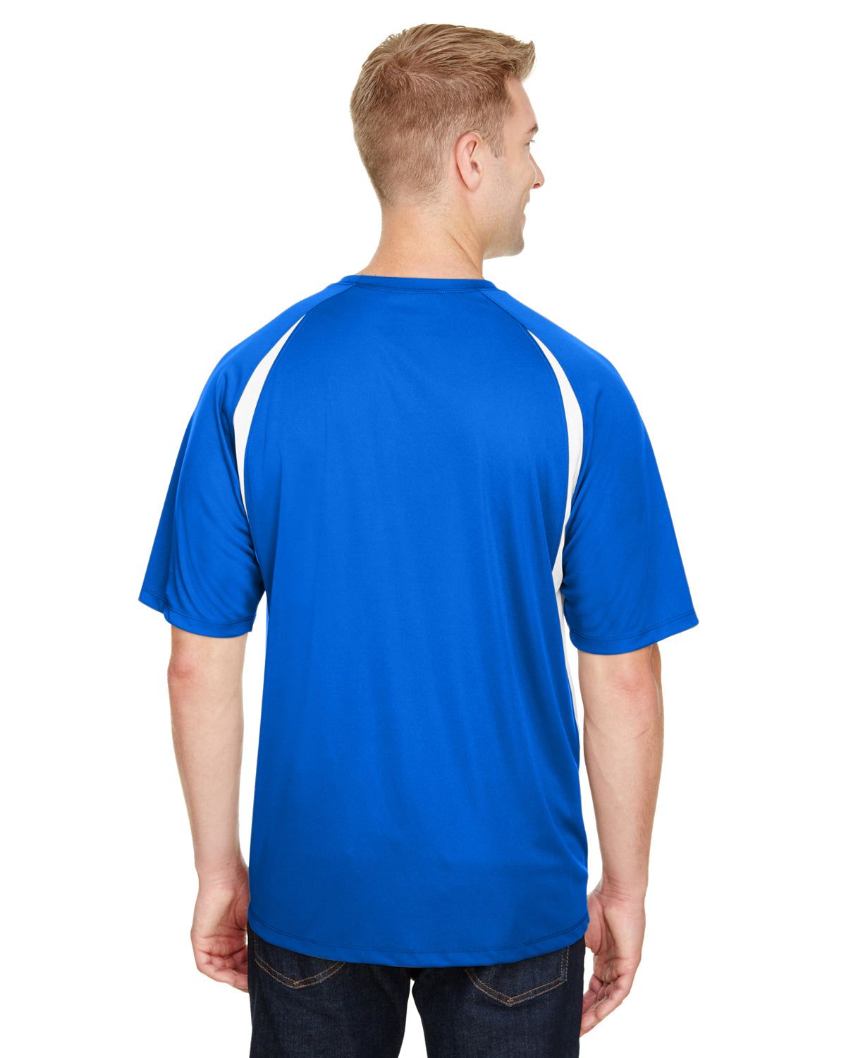 Men's Cooling Performance Color Blocked T-Shirt - Royal / White