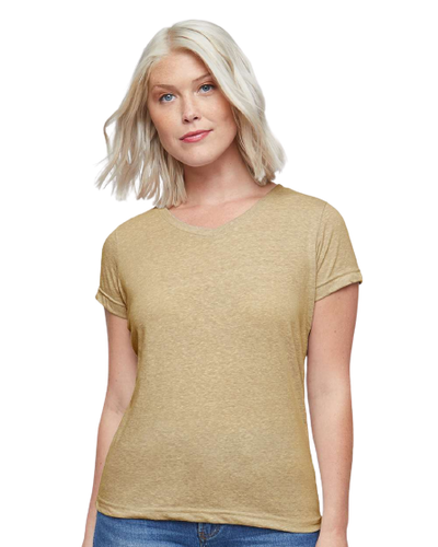 Women's Harborside Melange V-Neck T-Shirt - Stone Melange