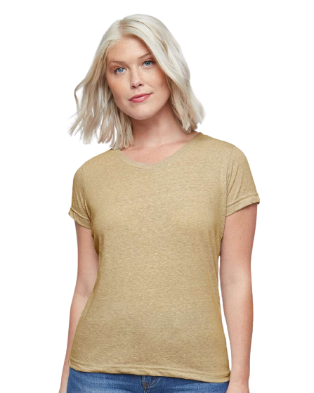 Women's Harborside Melange V-Neck T-Shirt - Stone Melange