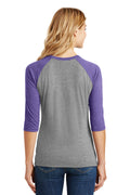 Women's Perfect Tri 3/4-Sleeve Raglan - Purple Fr / Gray French