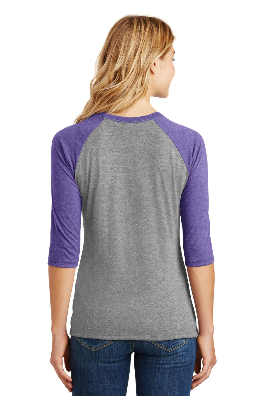 Women's Perfect Tri 3/4-Sleeve Raglan - Purple Fr / Gray French