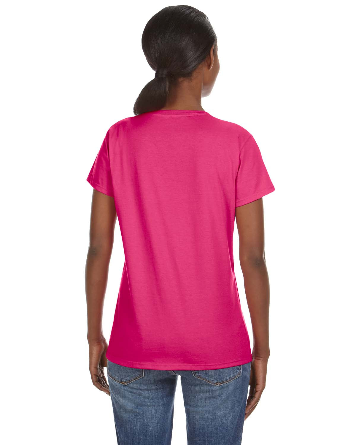 Women's Lightweight V-Neck T-Shirt - Hot Pink