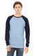 Bella + Canvas 3000C - Men's Jersey Long-Sleeve Baseball T-Shirt - Baby Blue / Navy