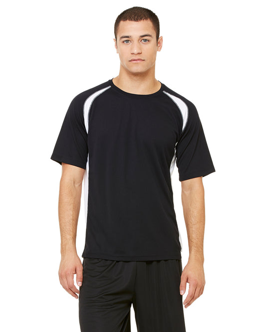 Unisex Colorblocked Short-Sleeve T-Shirt - Black / White / Gray