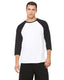 All Sport M3229 - Unisex Baseball T-Shirt - White / Black